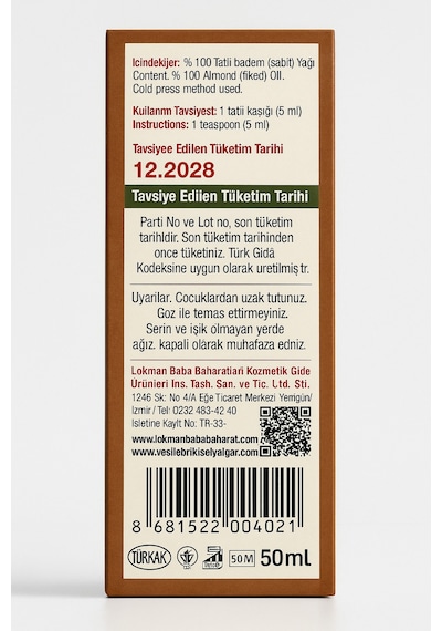 Tatlı Badem Yağı %100 Saf Soğuk Sıkım Doğal Cilt Ve Saç Bakımı İçin Bitkisel Yağ 50 Ml Diğer