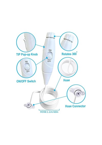 Ağız Hijyeni Aksesuarları Yedek Hortum Ve Kulp Parçaları, Waterpik' Oral Irrigator Wp-100 Wp-300 Wp-660 Wp-900 İle Uyumlu, 1 Saplı Hortum Paketi