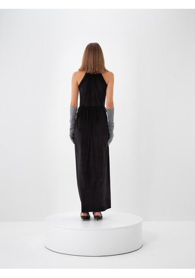 Xint Siyah Oversize Kadife Elbise 286223