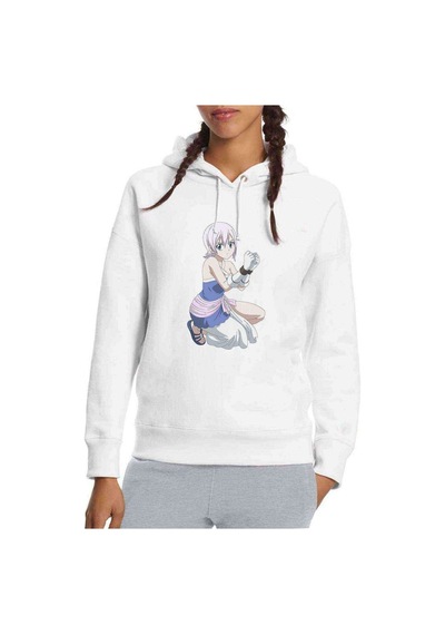 Anime Fairy Tail Glass Guild Emblem Baskılı Beyaz Kadın Kapşonlu (534772223)
