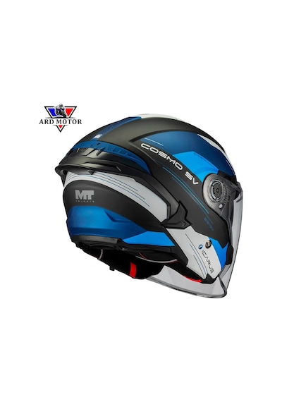 Mt Helmets Cosmo Sv Icarus B7 Mat Güneş Vizörlü Yarım Kask Mavi