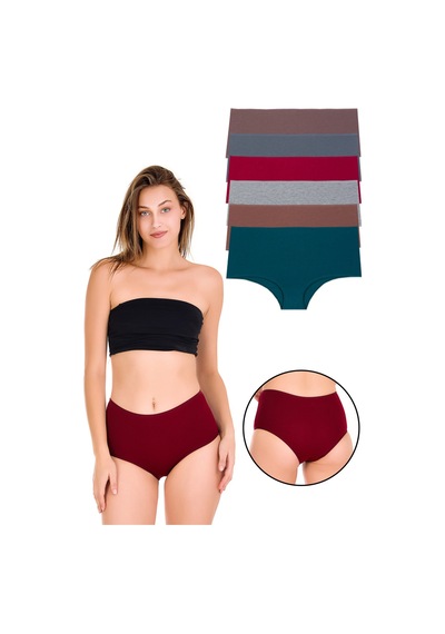 Sensu Kadın Bato Külot Karışık Renkli 6'lı Paket - Kts2092-7 Model-15 Yeşil