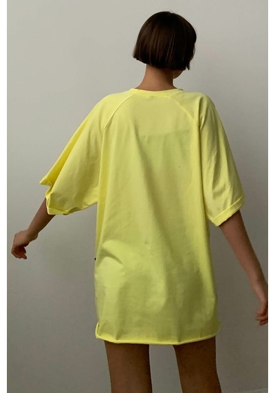 Madmext Sarı Oversize Basic Kadın Tişört-sarı Sarı