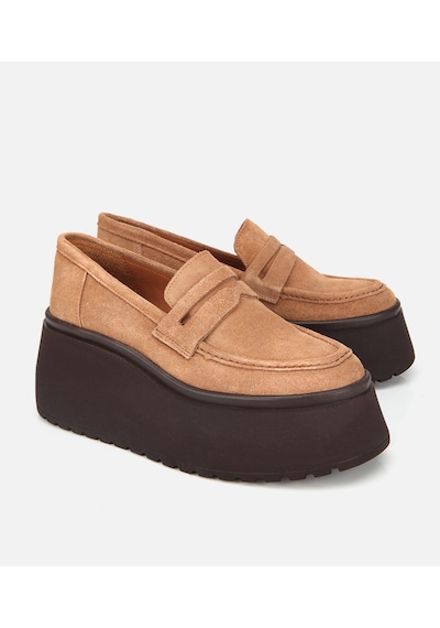 Hotiç Kadın Süet Deri Taba Dolgu Topuklu Günlük Loafer 01ayh315720a340 01ayh315720a340 Taba