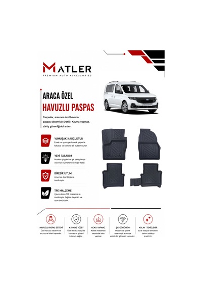 Ford Connect 2016 Model 4d Ekstra Havuzlu Paspas