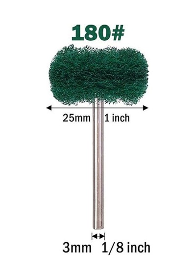 6205x5 5'li Paket Pimli Aşındırıcı Temizleme Polisaj Keçe 25mm - Yeşil 180 Kum