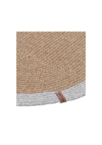 Cesta El Yapımı Pamuklu Natural Gri Jüt Hasır Dekoratif Kilim 9020 Natural