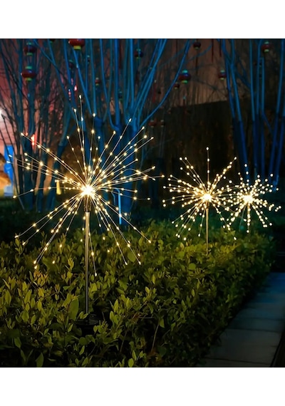 2 Li 40 Tel 120 Led Güneş Enerjili 8 Mod Solar Animasyonlu Bahçe Balkon Parti Süsleme Peri Led Topu Gün Işığı