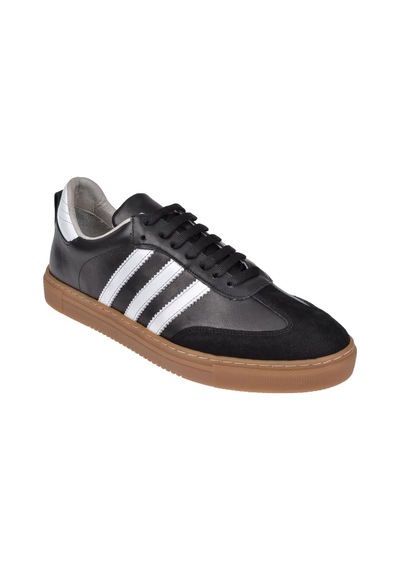 Floor Hakiki Deri Erkek Spor Ayakkabı Sneaker Mak-3030m Siyah Beyaz
