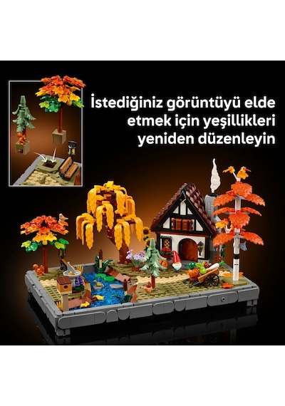 LEGO® Icons Sonbahar Bağ Evi Bahçesi 11372 – Yetişkinler için Mevsimlik Çiçekler İçeren Yaratıcı Model Yapım Seti (1102 Parça)