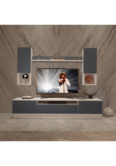 Decoraktiv Trio 5das Mdf Tv Ünitesi Tv Sehpası Beyaz - Antrasit