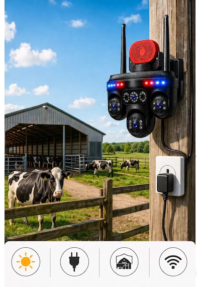 Mpıa Goro 4 Lens Wifi 3 Ptz 3 Kamera Motorlu +1 Kamera Sabit Ip66 Gece Görüş Akıllı Güvenlik Kamerası