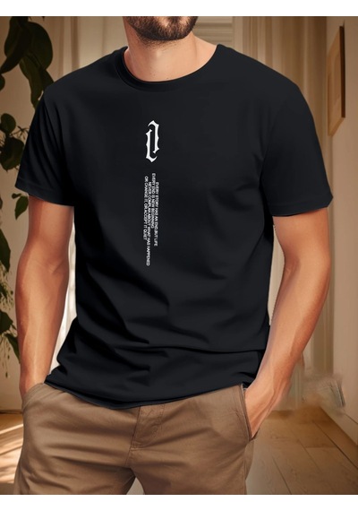 Unisex Aleman Rapero Baskılı Tasarım Tshirt SIYAH
