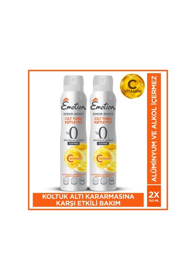 Serum Boost Cilt Tonu Eşitleyici Kadın Sprey Deodorant Alüminyum&alkol İçermez 2x150 Ml