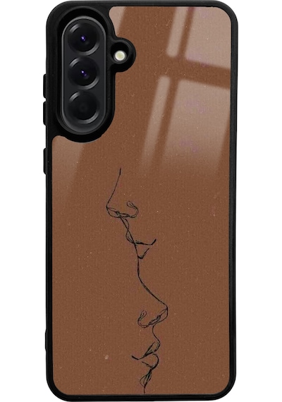 A56 Uyumlu Kahve Silüet Tasarımlı Glossy Telefon Kılıfı Çok Renkli