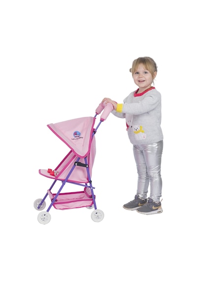 Baby Oyuncak Metal Bebek Arabası Oyuncak Puset Mor - Pembe