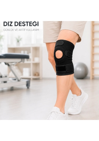 Kısa Ligamentli Dizlik Açık Diz Kapağı Ayarlanabilir Cırtlı Diz Destekleyici Spor Dizlik