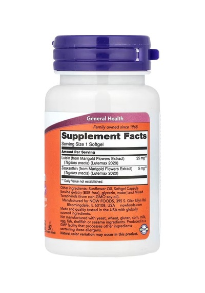 Now Foods Lutein & Zeaxanthin Antioxidants 120 Softgels