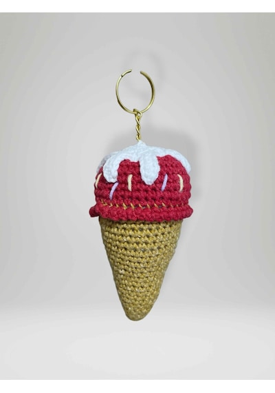 Amigurumi Külah Anahtarlık 10-11 Cm Sevimli El Örgüsü Hediyelik Anahtar Ve Çanta Aksesuarı Kod:103