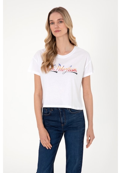 U.S. Polo Assn. Kadın Beyaz Bisiklet Yaka Tişört 50299735-VR013