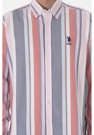 U.s. Polo Assn. Erkek Kırmızı Gömlek Desenli 50299787-vr213 Rısk Red Kırmızı