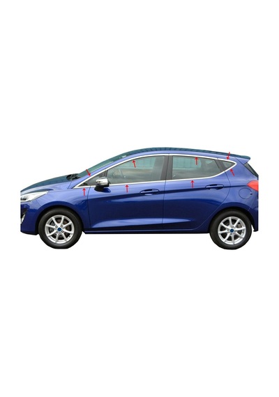 Ford Fiesta Cam Çıtası Kromu Nikelaj Komple 2018 Sonrası