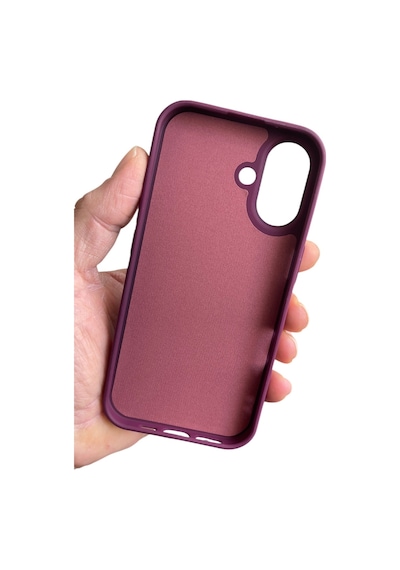 Apple iPhone 17-18 Uyumlu Kılıf Logolu Lansman Soft Yumuşak Içi Kadife Silikon Kapak Bordo Renk