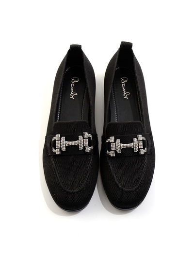 Bambi Siyah Kadın Loafer Ayakkabı K01327022282 Siyah