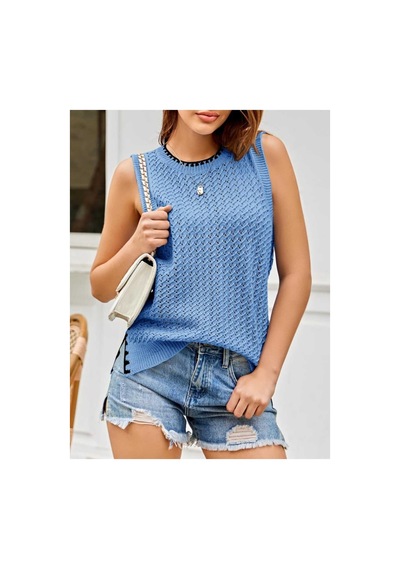 Youknitwear You Widney Bisiklet Yaka Triko T-shirt Mavi