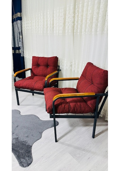 Madame Home Leylak Balkon, Bahçe,teras,cafe - Salon - Metal Kanepe Koltuk Takımı 1-1 Bordo Madame Home Leylak Balkon, Bahçe,teras,cafe - Salon - Metal Kanepe Koltuk Takımı 1-1 Bordo