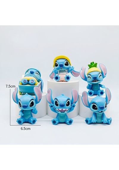 Stitch Mini Koleksiyon Figürü Pvc Dekoratif Figür Rastgele 1 Adet