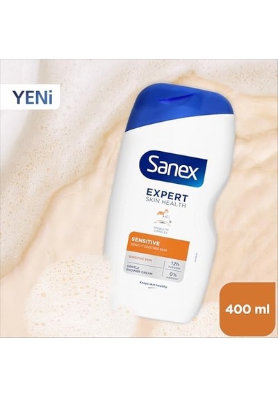 Sanex Expert Sensitive Hassas Ciltler İçin 400 Ml Duş Jeli 2li Paket Açık Bej