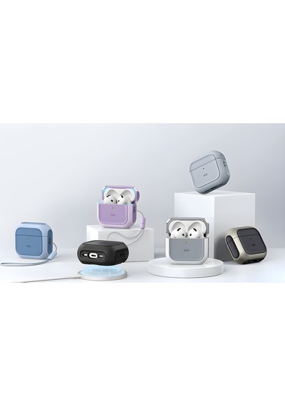 Apple AirPods Uyumlu Pro Halolock Magsafe Orbit Hybrid Case Kulaklık Kılıf Mavi