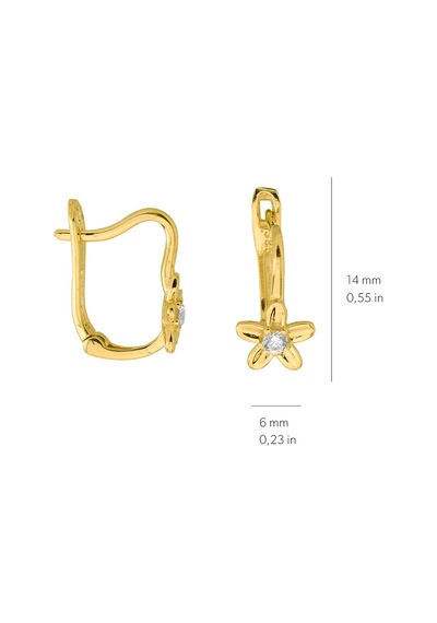 Goldkupe 14 Ayar Altın Çiçek J Küpe 1,16 Gr-2500