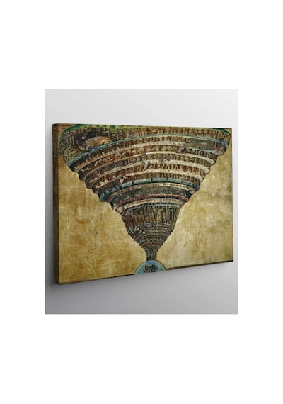 Stellastore Sandro Botticelli Cehennemin Haritası Ilahi Komedyadan Kanvas Tablo, 60 X 90