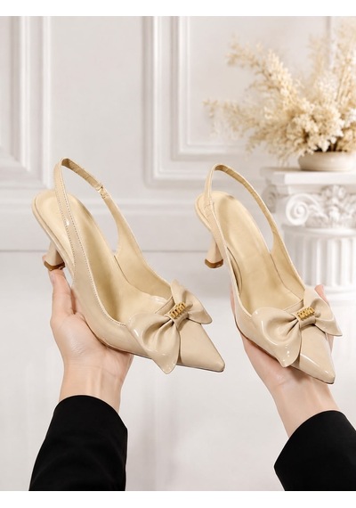 Dabab Shoes Kamıla Kadın Bej Fiyonk Detaylı Rugan Sivri Burun Slingback 7 Cm İnce Topuklu Ayakkabı Dabab Shoes Kamıla Kadın Bej Fiyonk Detaylı Rugan Sivri Burun Slingback 7 Cm İnce Topuklu Ayakkabı