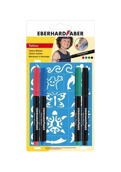 Faber-Castell Eberhard Faber Dövme Kalemi Seti 4 Renk Tattoo Mark