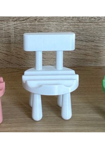 Telefon Standı Sandalye Beyaz Mini Sandalye