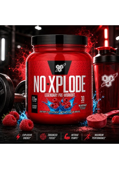 Bsn N.o.-xplode Legendary Preworkout Blue Raz 555 G