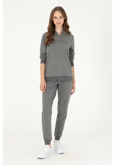 U.S. Polo Assn. Kadın Antrasit Melanj Kapüşonlu Sweatshirt 50296947-VR081 U.S. Polo Assn. Kadın Antrasit Melanj Kapüşonlu Sweatshirt 50296947-VR081