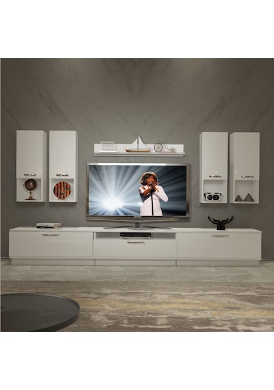 Decoraktiv Trendstyle 8da Slm Tv Ünitesi Tv Sehpası Beyaz