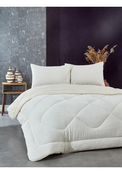Komfort Home Tek Kişilik Welsoft Yorgan Çift Taraflı / Krem 155X2