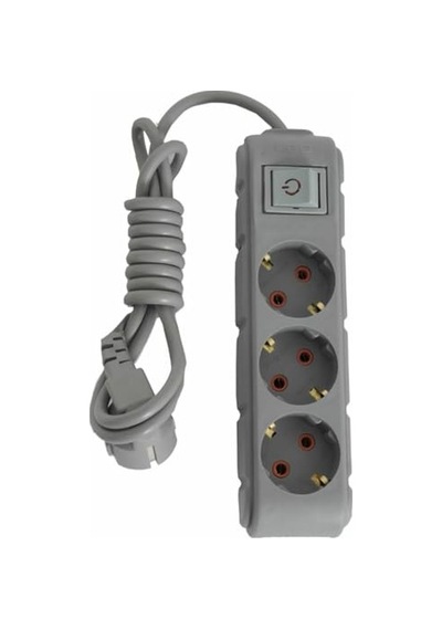 Anahtarlı Priz 3 Metre 16a 250v Üçlü Topraklı Uzatma Kablosu 3 Metre Gri Genel