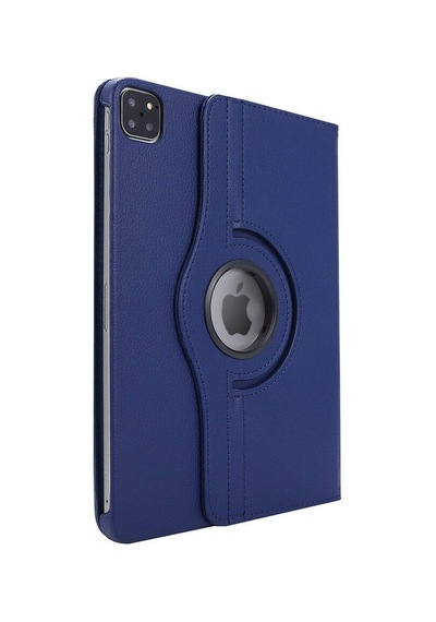 Apple İpad Pro 12.9'' 2020 4.nesil İçin Kılıf, A2229-a2069-a2232 360 Rotating Stand Deri Lacivert İpad Pro 12.9 2020 İle Uyumlu Kılıf - Lacivert