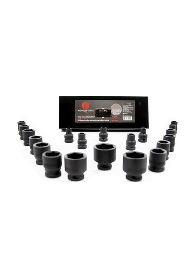 1/2" Darbeli Kısa Lokma Seti Metal Kutuda 20 Parça