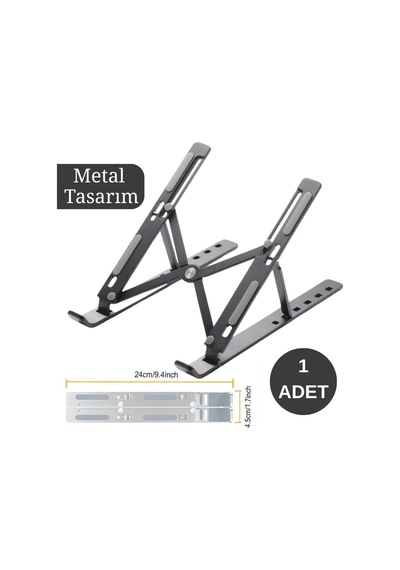 Teleskopik Laptop Standı Ayarlanabilir Yükseklikli Metal Gövdeli Taşınabilir Ergonomik Cihaz Standı