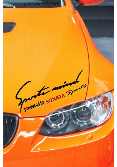 Hyundai Sonata Sport Mind Far Şerit Sticker Siyah Zemin Kırmızı Yazı Araca Özel Tasarım Sonata Yazılı Siyah & Kırmızı