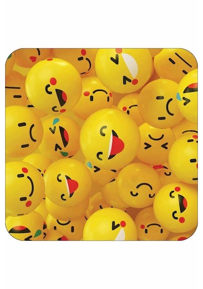 Sarı Smiley Banyo Halısı Klozet Takımı Paspas Seti Bs296n11