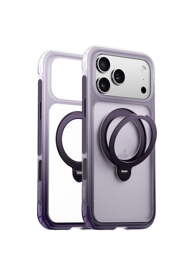 Apple Uyumlu iPhone 18 Pro Max Kılıf Wiwu As-204 Aeroshield Aurora Ultra Serisi M-safe Airbagli Standlı Kapak Mor