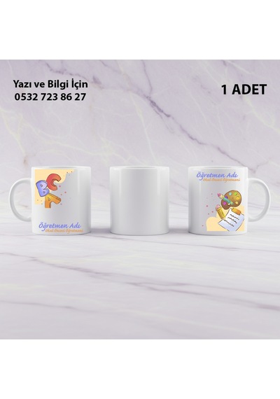 Okul Öncesi Öğretmeni Öğretmenler Günü Kişiye Özel İsim Yazılır Kupa Bardak Öğretmene Hediyelik Beyaz